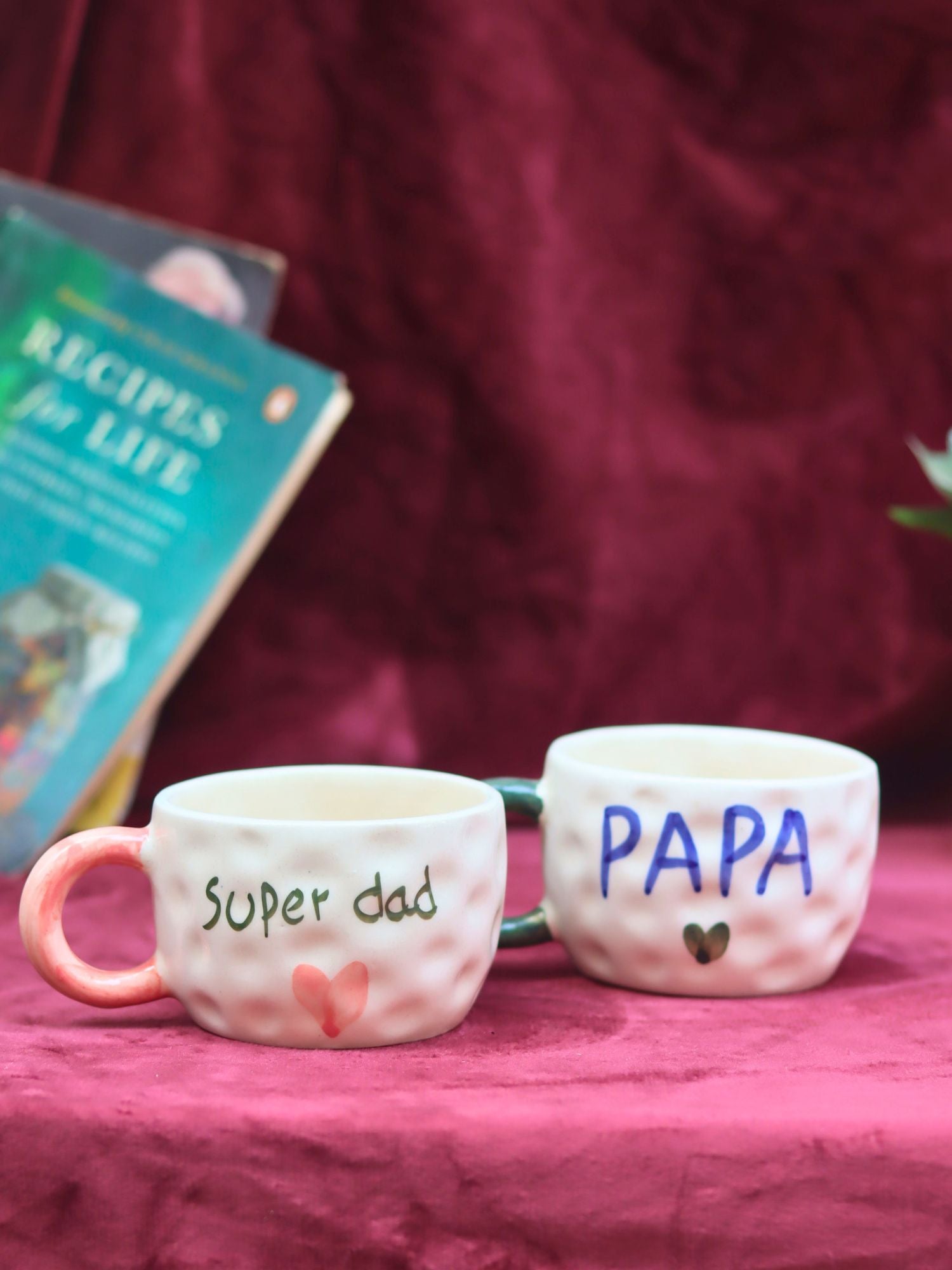 Set of 2 - Super DAD & PAPA Mugs combo made by ceramic