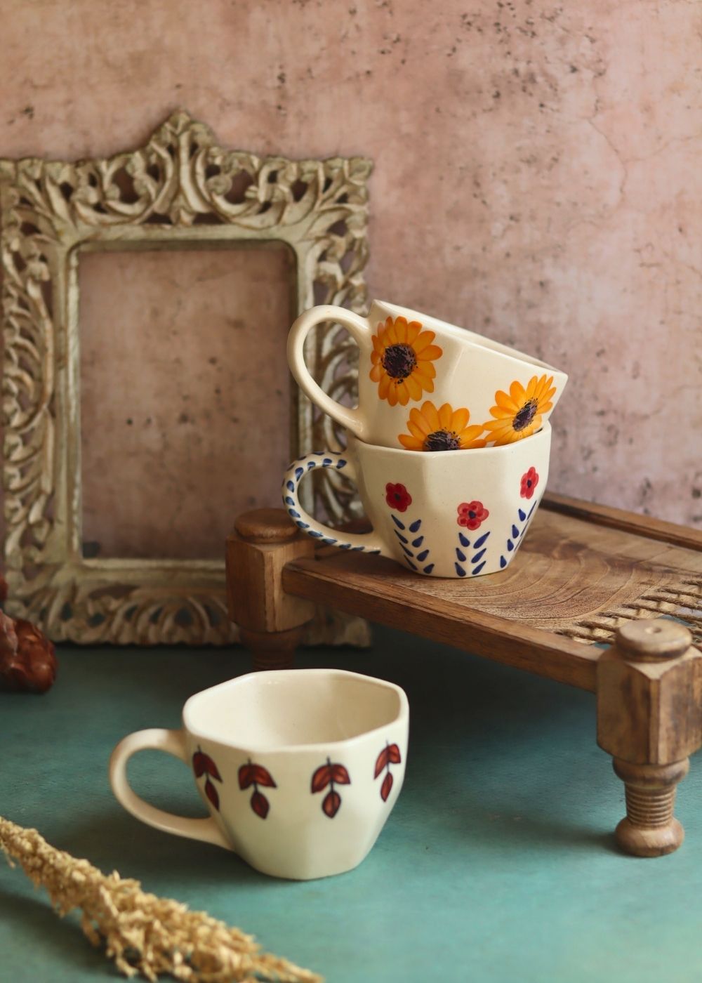 Set of 3 - Pastel Morning Mugs made by ceramic