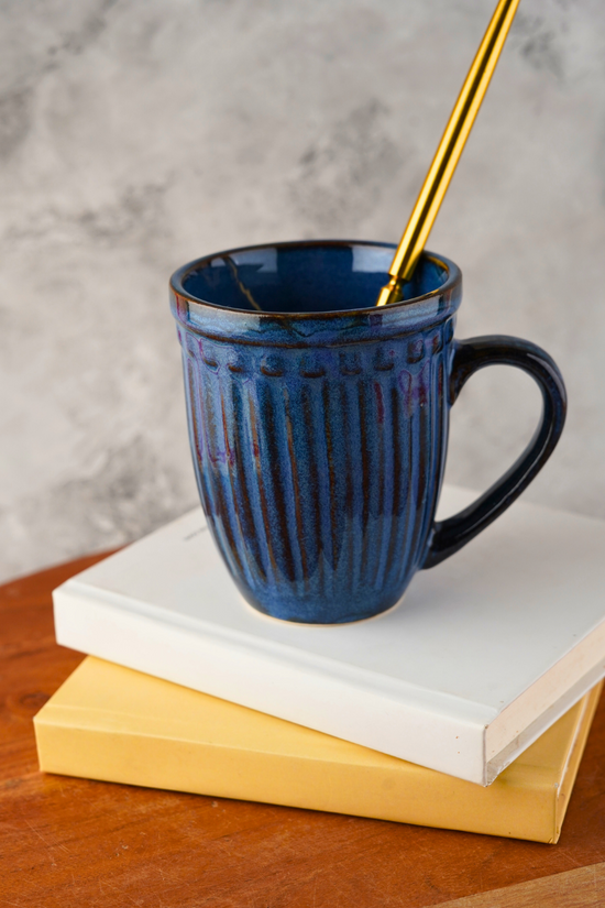 royal blue vintage mug with royal blue color