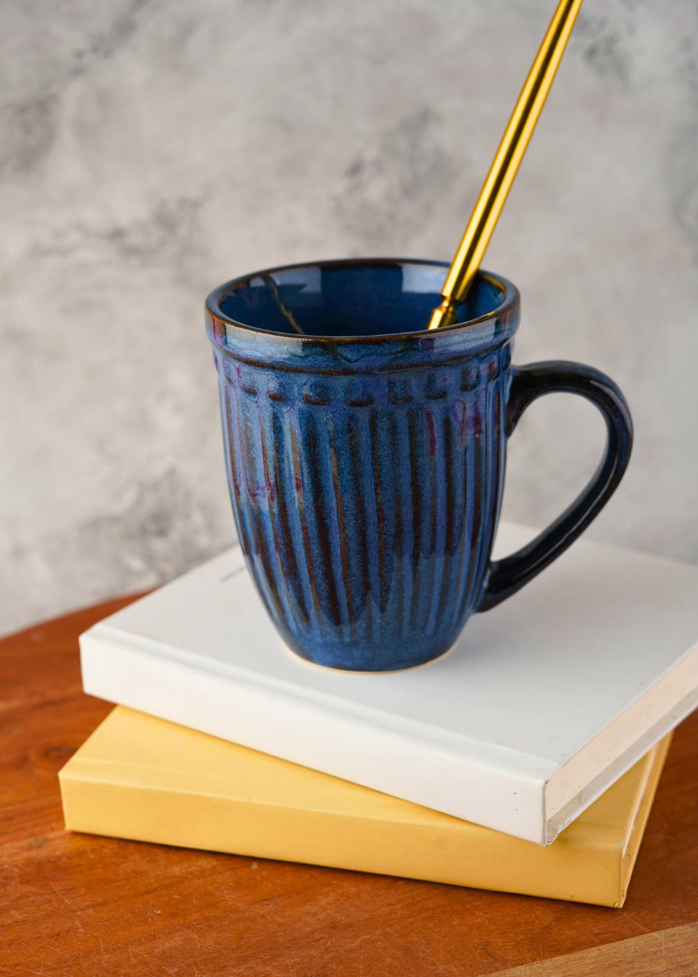 royal blue vintage mug with royal blue color