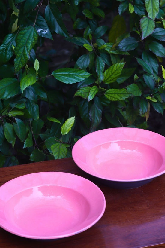 Pink & Grey Pasta Plate with premium quality material