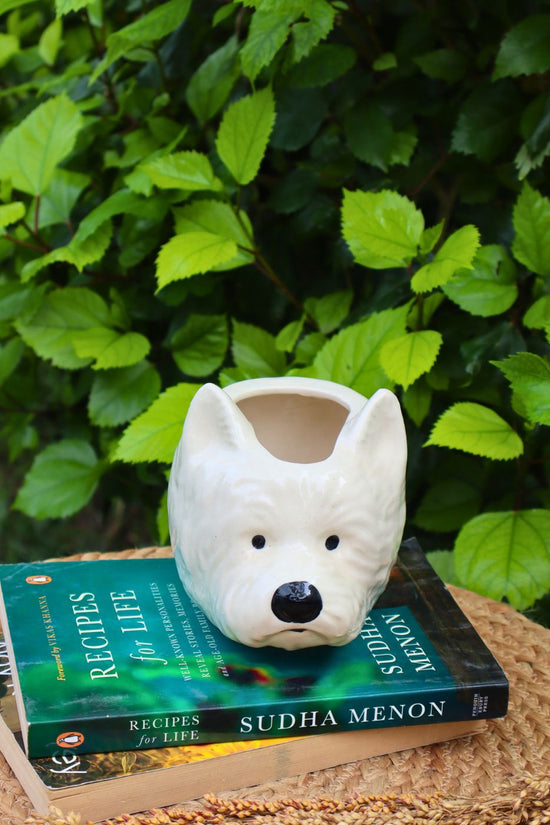 handmade Pomeranian Dog planter