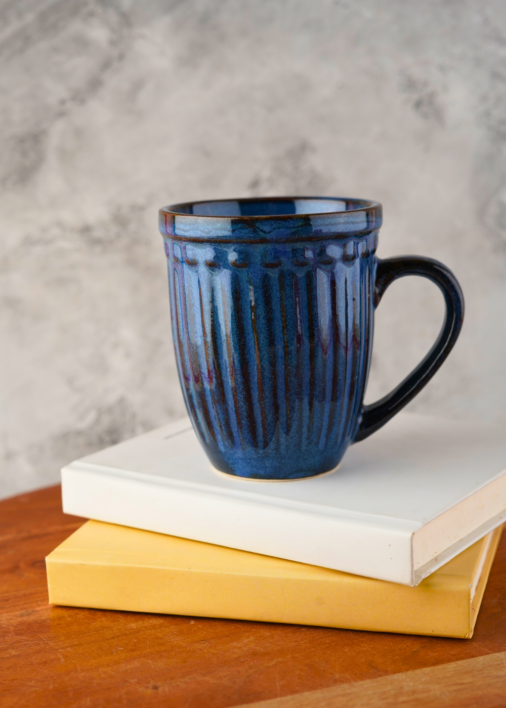 royal blue vintage mug made by ceramic 