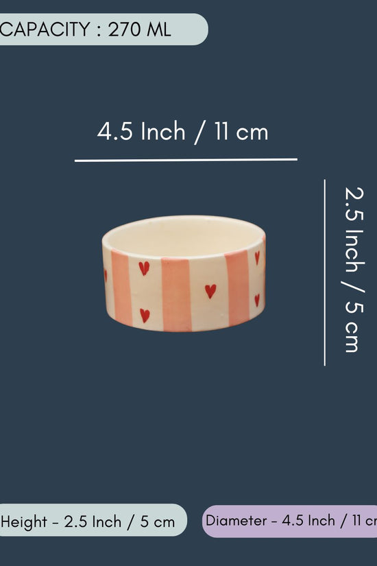 Striped heart Bowl