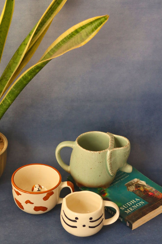ele, dog & kitty mugs set of 3 combo