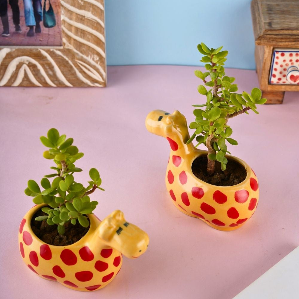 giraffe table planter handmade in india