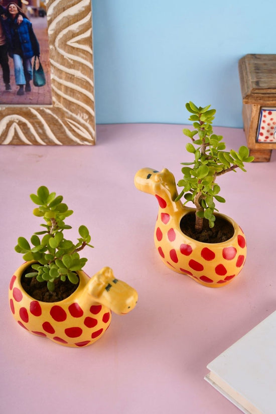 giraffe table planter handmade in india