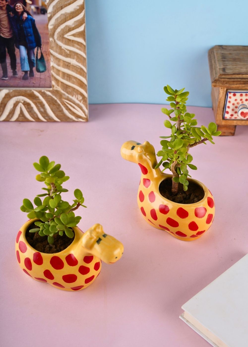 giraffe table planter handmade in india