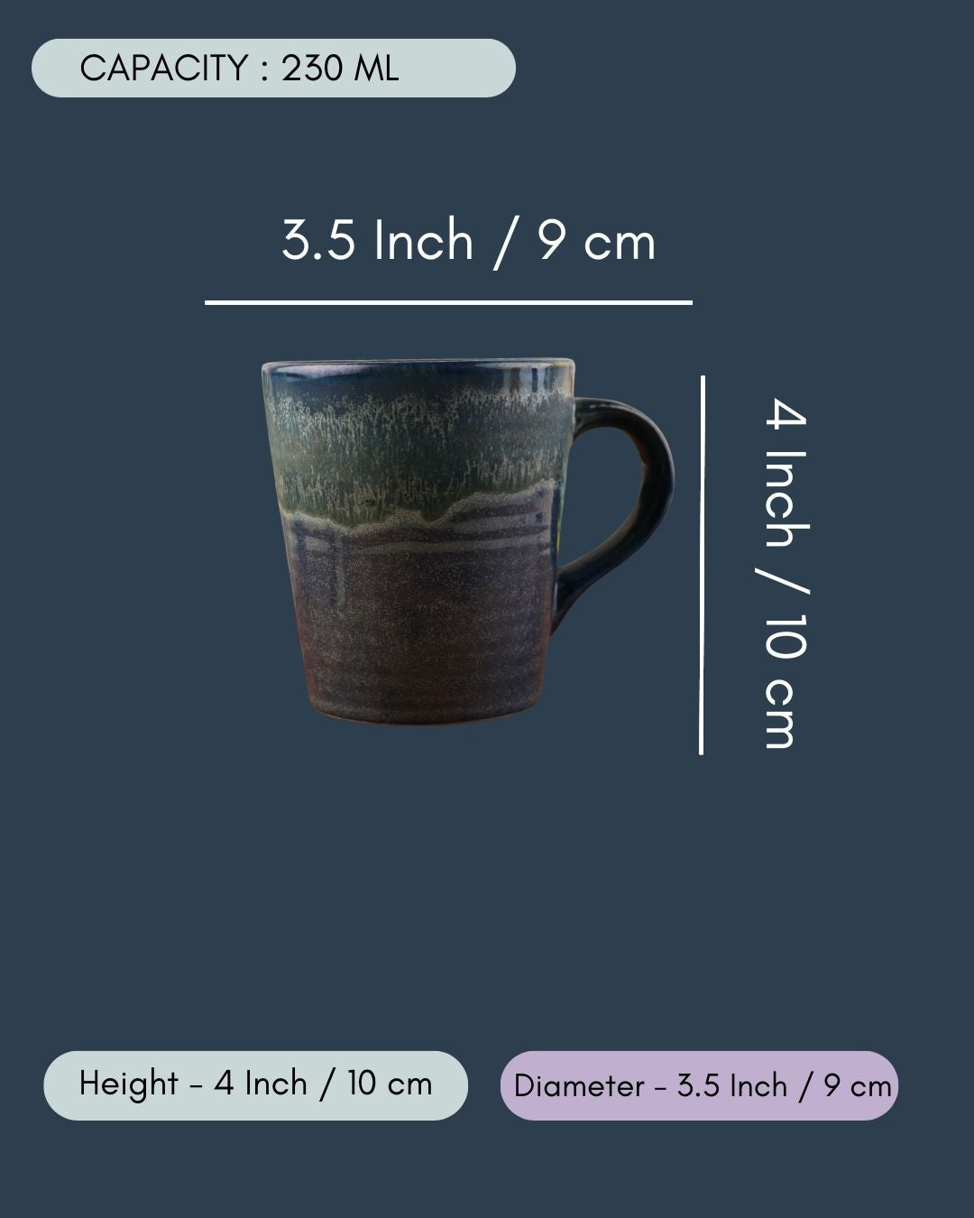 Prussian Blue Drip Coffee Mug