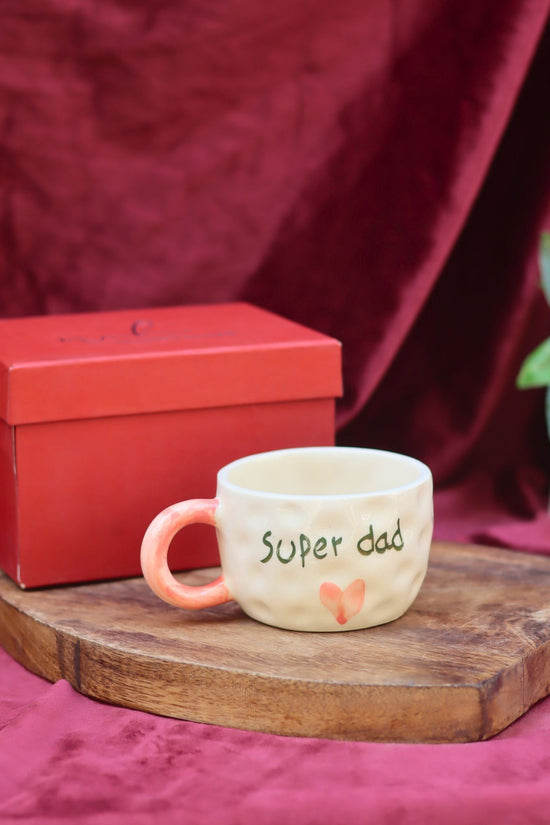 Super Dad mug in a Gift Box handmade in India