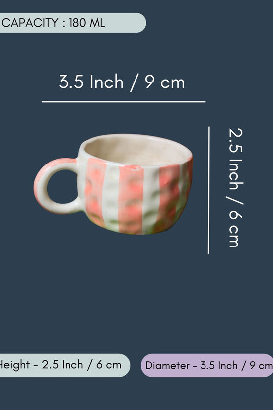 Striped Heart Mug