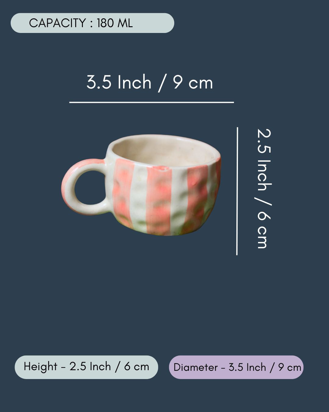 Striped Heart Mug