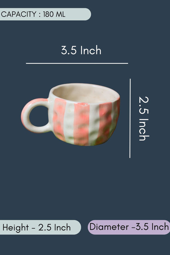 Striped Heart Mug