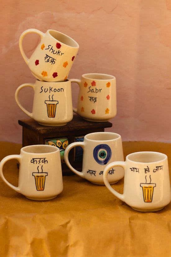 handmade Set of 6 Statement Sip mugs combo (for the price of 5)