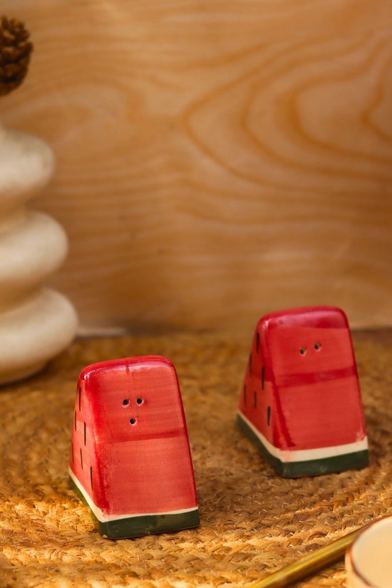 Watermelon Salt & Pepper Shakers handmade in India
