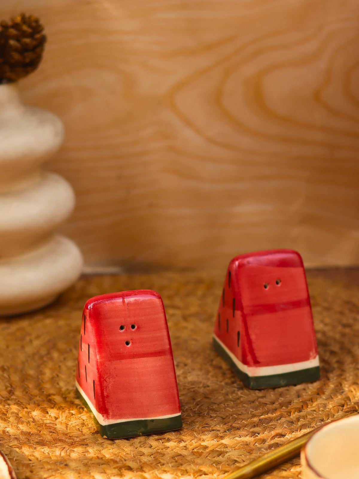 Watermelon Salt & Pepper Shakers handmade in India