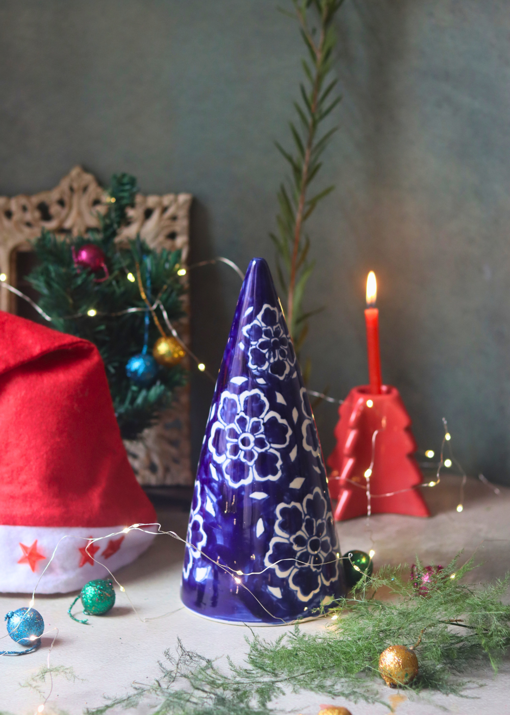 Handcrafted ceramic christmas tree for home decoration 