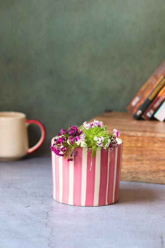 Striped Planter - Magenta made by ceramic