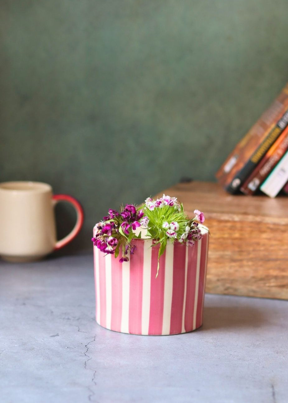 Striped Planter - Magenta made by ceramic