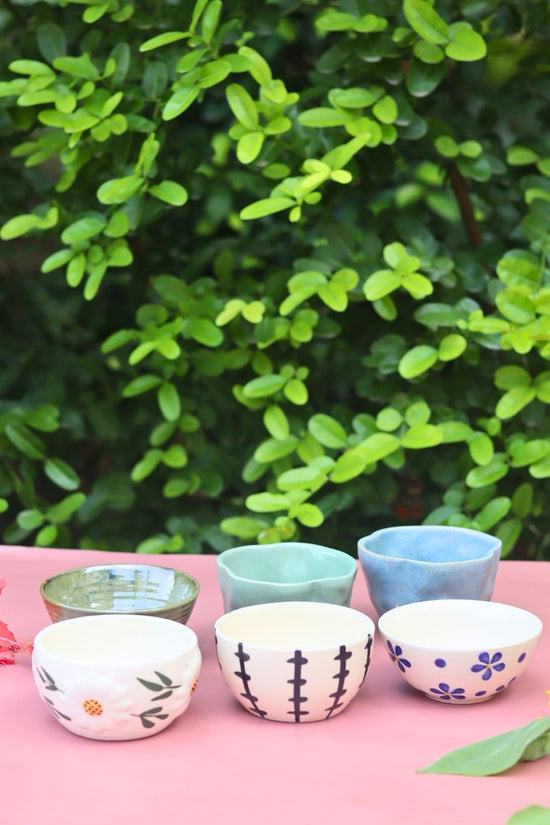 handmade Set of 6 Sunrise & Sunset Bowls (for the price of 5)