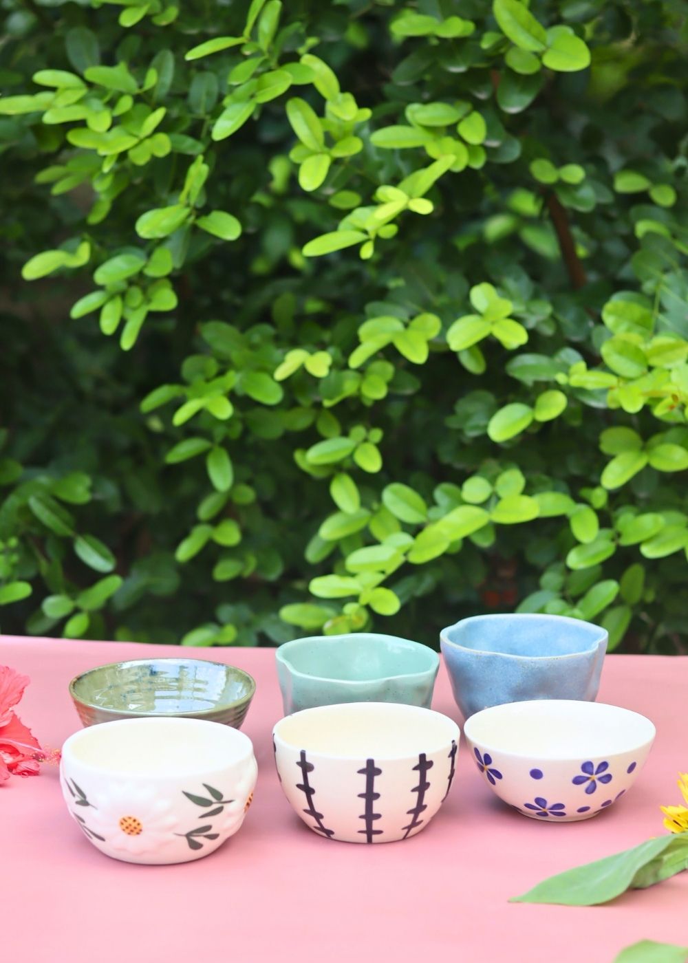 handmade Set of 6 Sunrise & Sunset Bowls (for the price of 5)