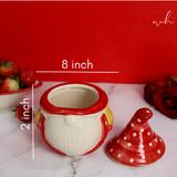 Ceramic santa jar height & breadth