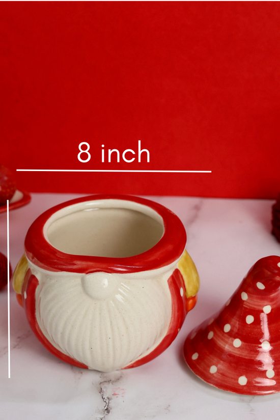 Ceramic santa jar height & breadth