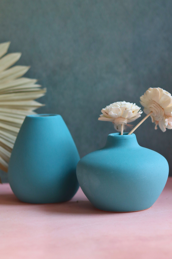 Handmade esoteric green vase set of two