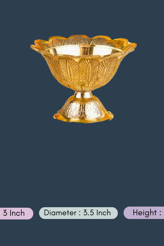 handmade swarn deep diya with measurement