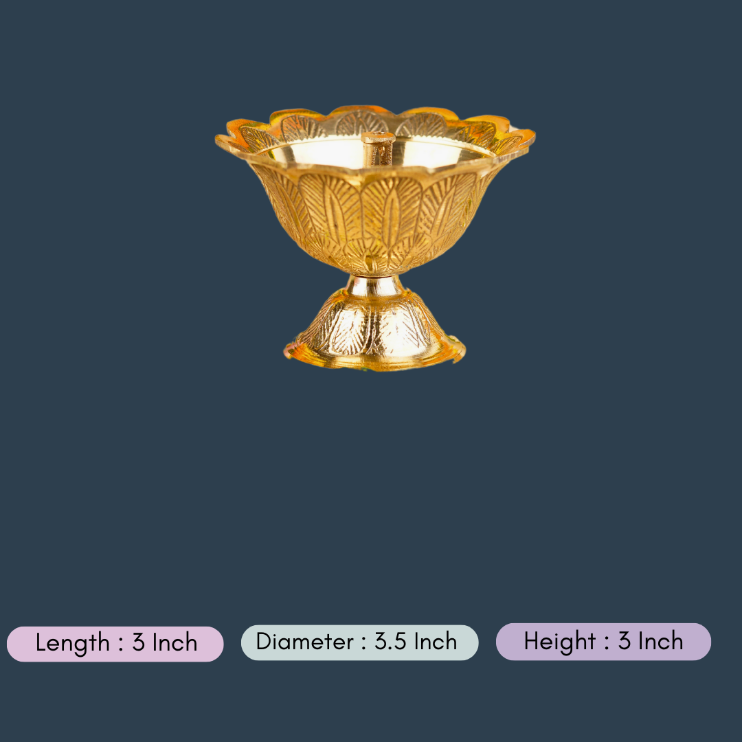 handmade swarn deep diya with measurement