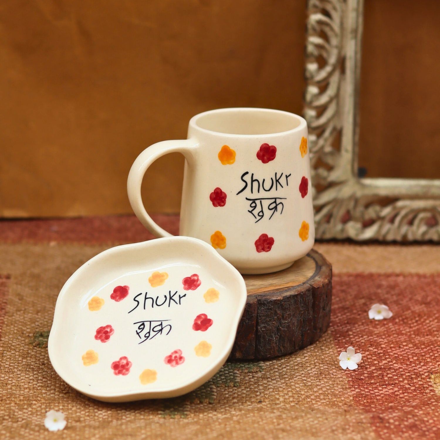 handmade Shukr Mug & Handmade dessert Plate
