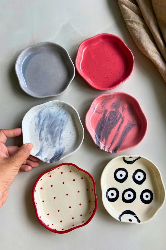 Set of 6 Handpainted Dessert Plate (for the price of 5) handmade in india