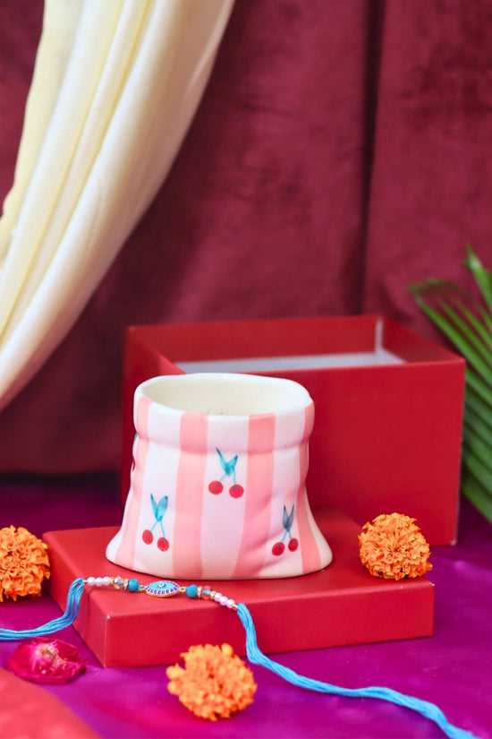 Striped Pouch Mug Rakhi gift box with premium quality material