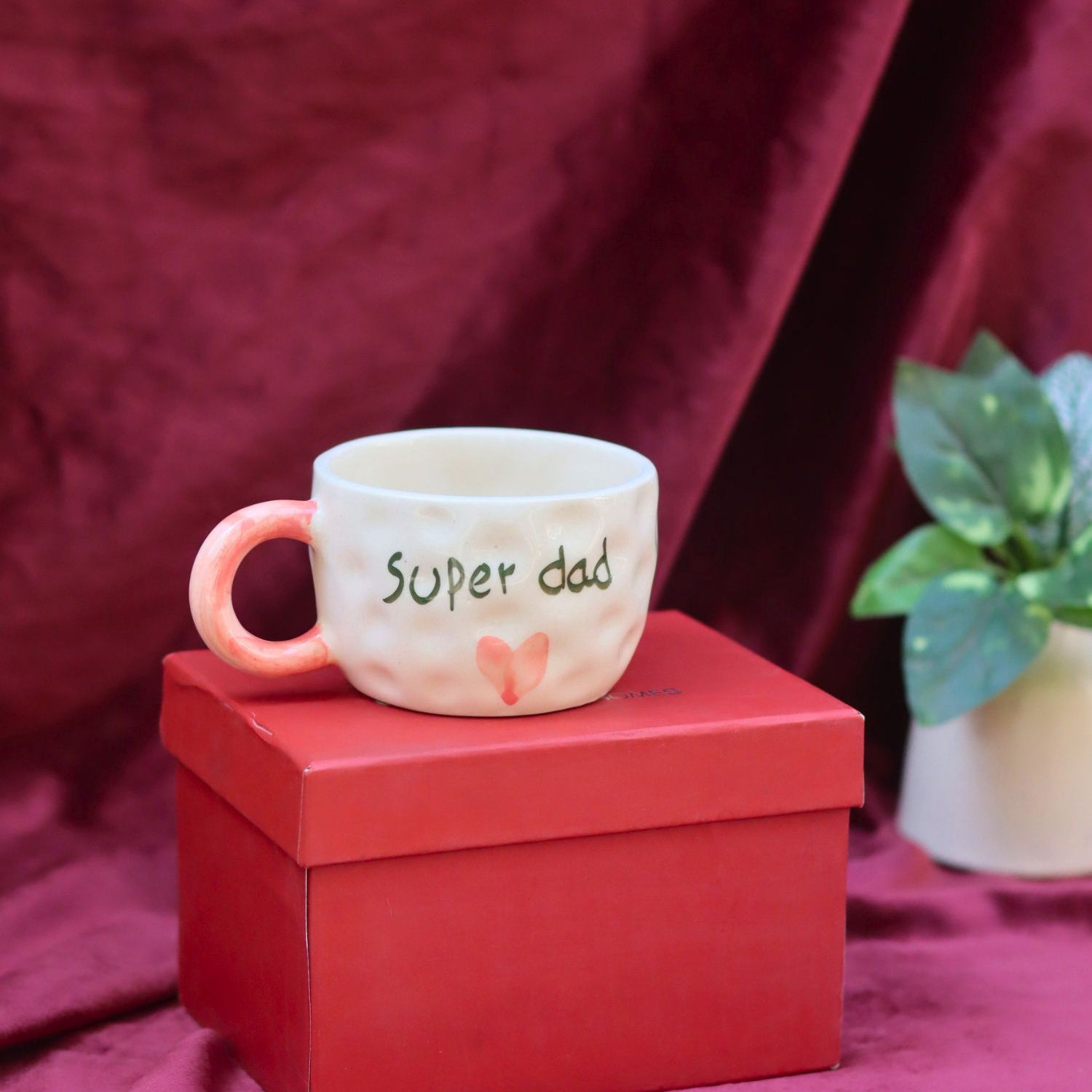 Handmade Super Dad mug in a Gift Box