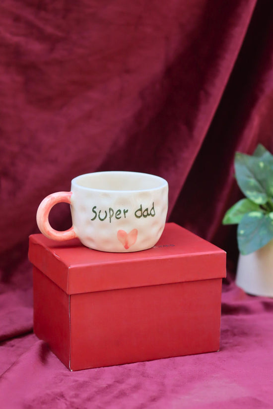 Handmade Super Dad mug in a Gift Box