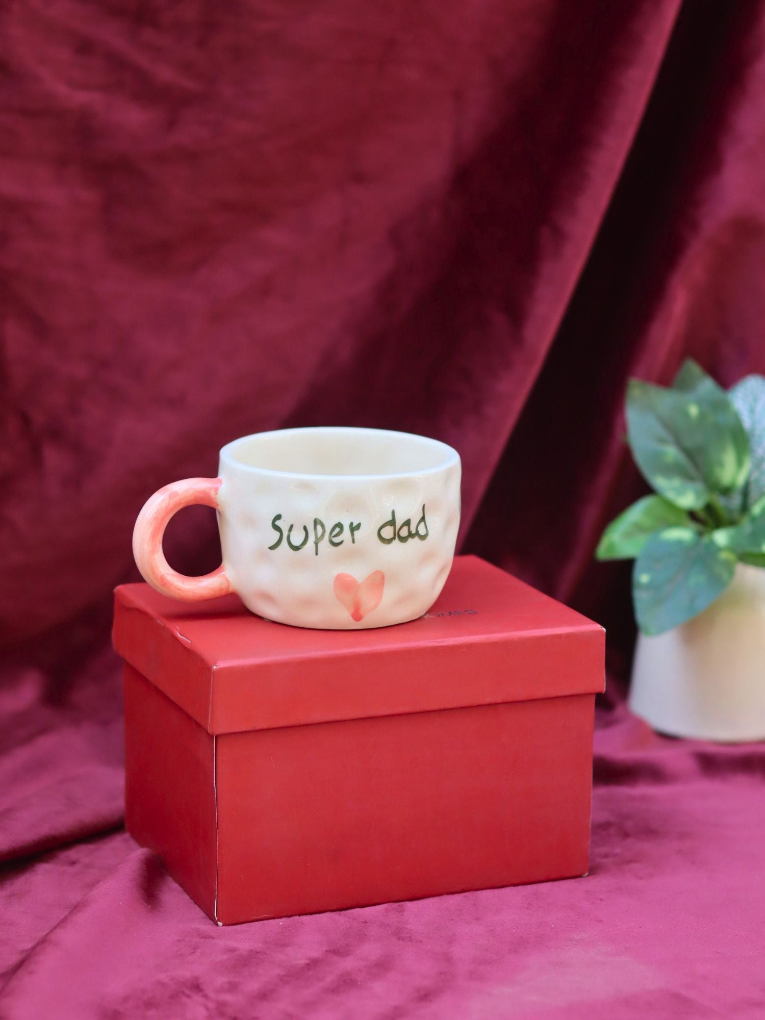 Handmade Super Dad mug in a Gift Box