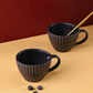 black striped coffee mug