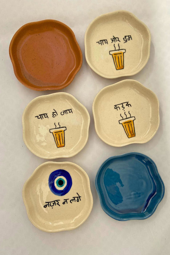 Set of 6 Sweet Bliss Handmade Dessert plate made by ceramic