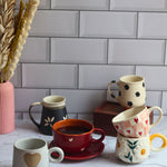 bestselling heart & Floral mugs made by ceramic 