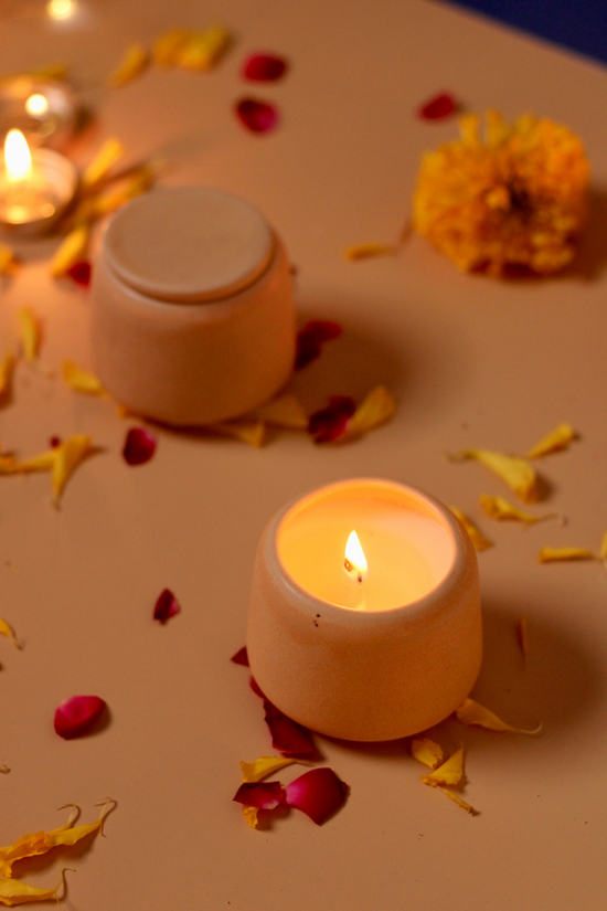 handmade mogra candle