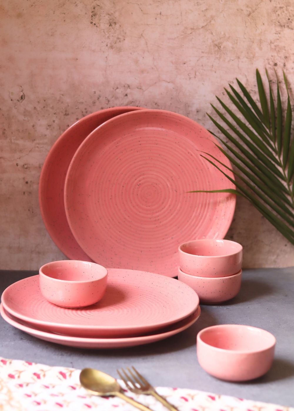 Handmade Set of 8 - Rosy Pink Dinner Set