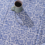Blue lotus block printed bedsheet