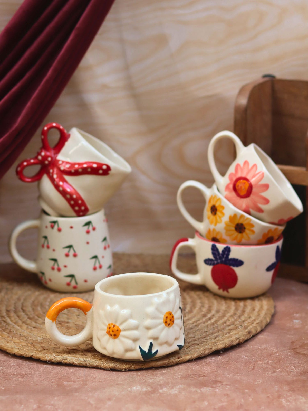 Set of 6 Blissful Brew Mugs (for the price of 5) made by ceramic