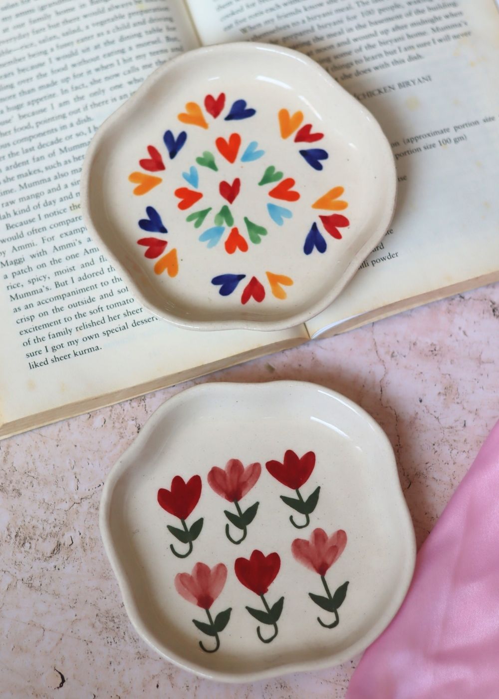 LoveisLove & Pastel Tulip Handmade Dessert Plate with premium quality material