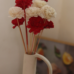 Dried flowers bunch red & white roses