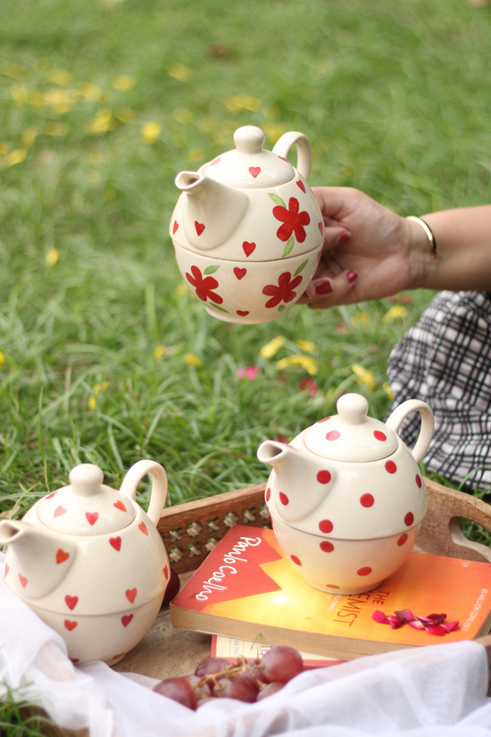 tea kettle with tea cup set of three, combo 