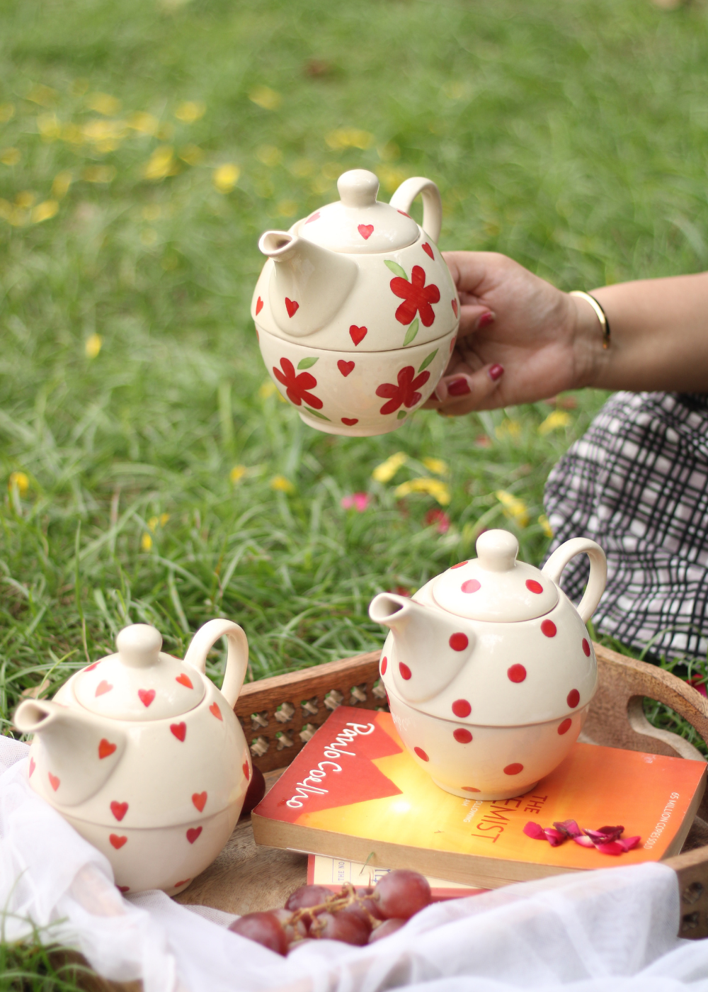 tea kettle with tea cup set of three, combo 