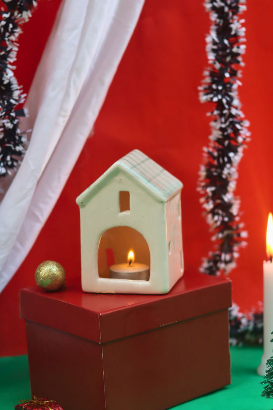 House tea light Holder in a Gift Box made by ceramic