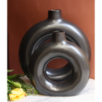 black donut vase set of two