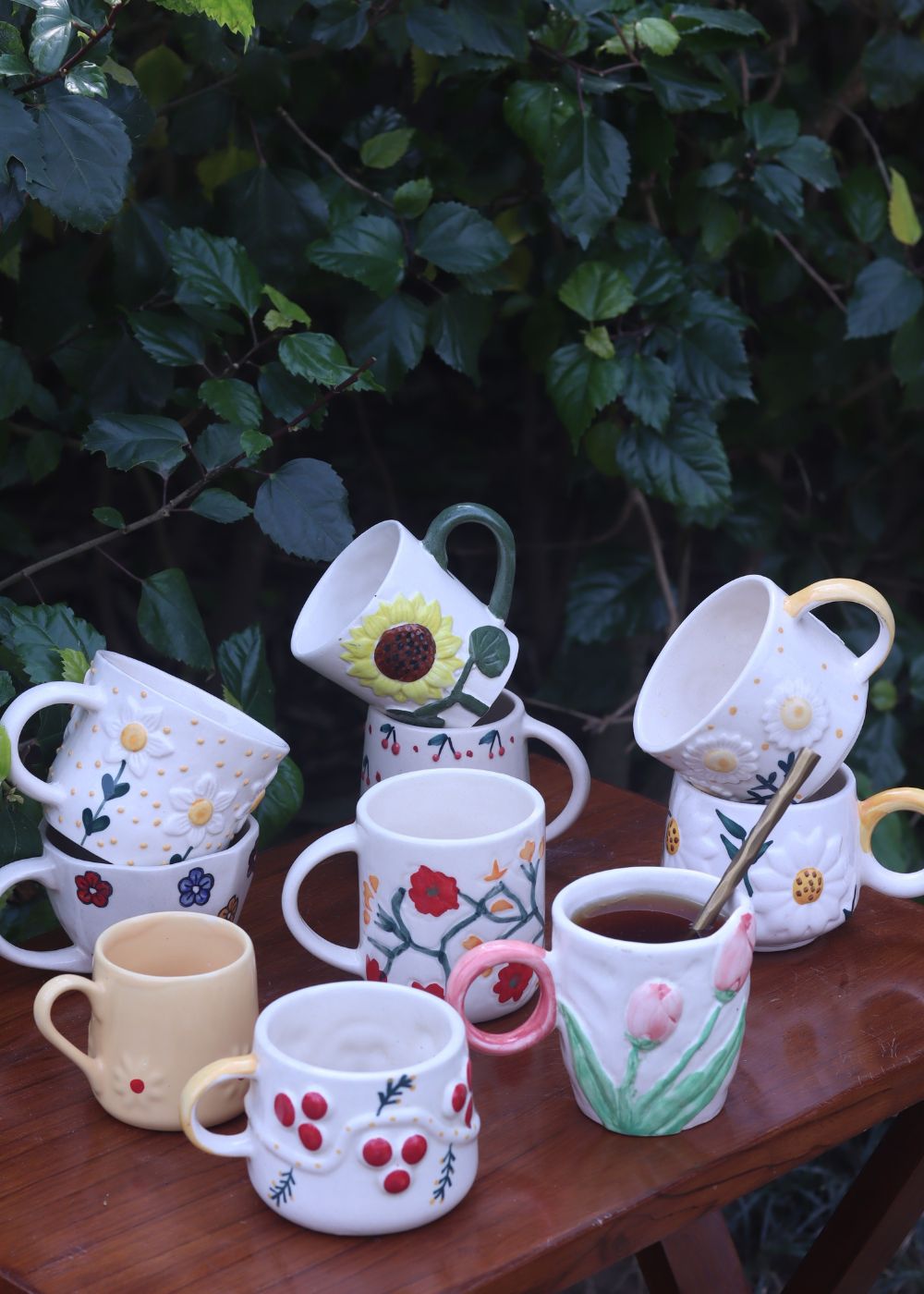 Set of 10 Summer Glow mugs Combo (for the price of 7) made by ceramic